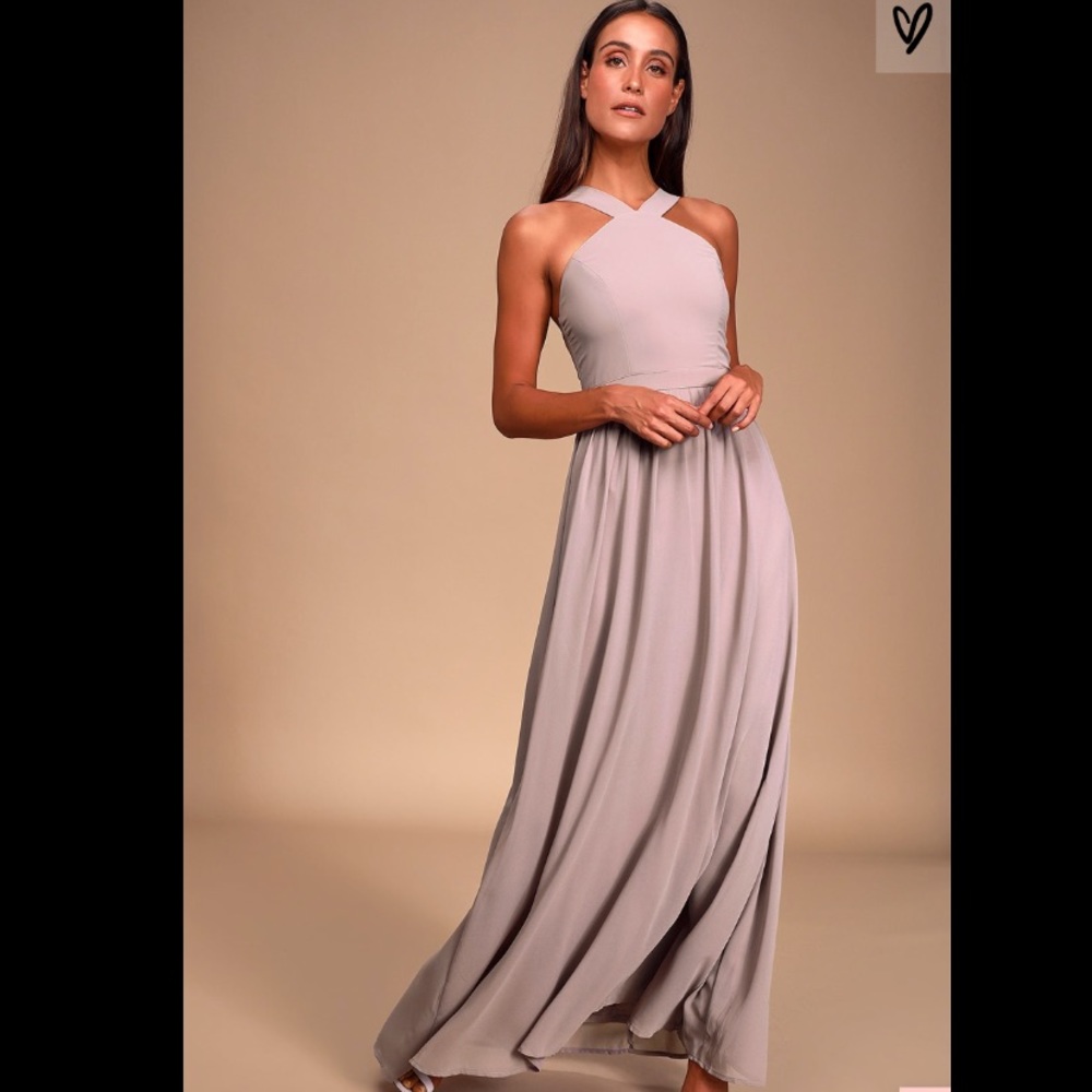 Lulu’s Air of Romance Taupe Bridesmaid Dress